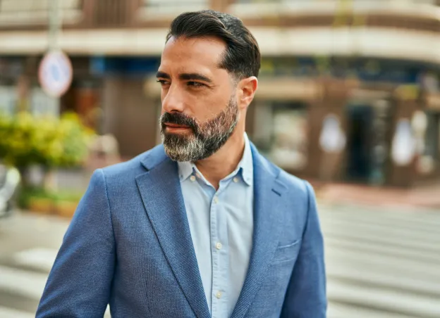 Close-up of male patient post-treatment –